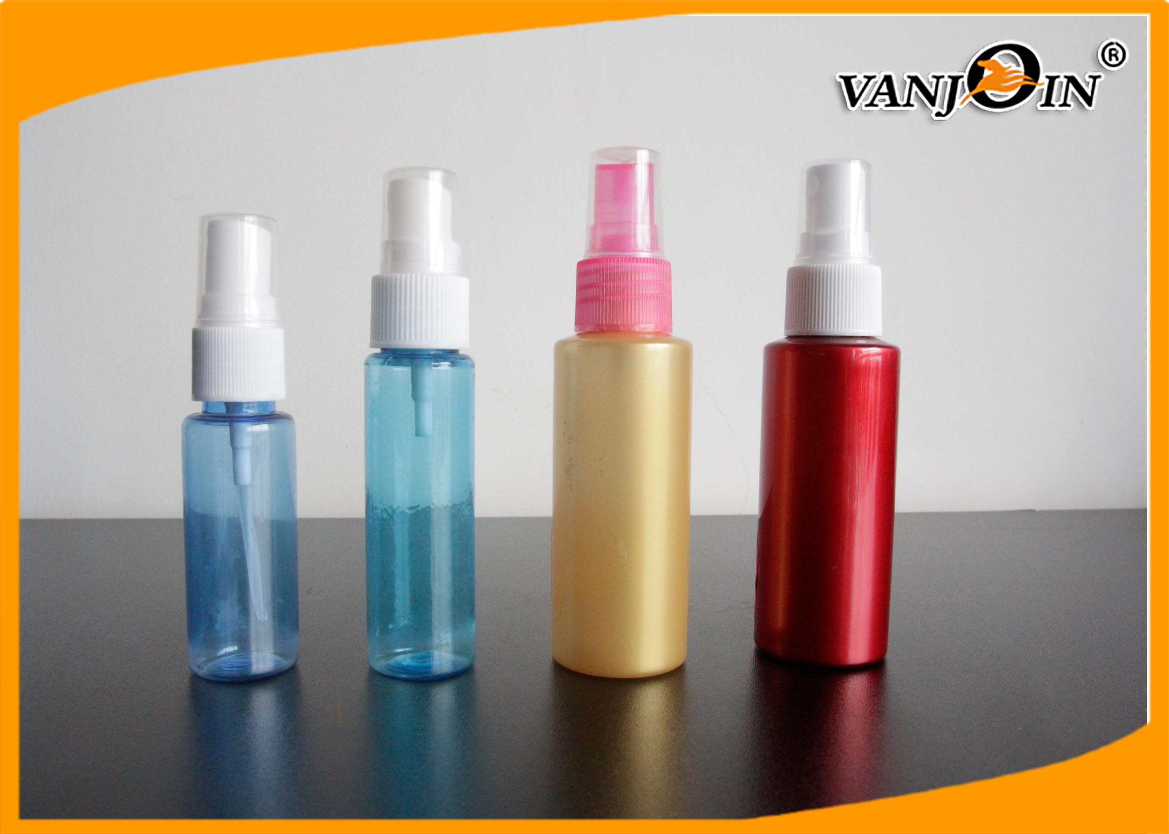 15ml / 25ml / 30ml Small Empty Blue PET Cosmetic Bottles with Sprayer , Plastic Cosmetic Containers