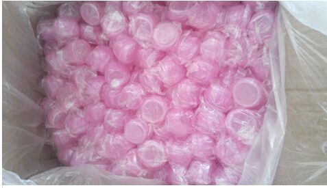Pink Square HDPE Plastic Cream Jar with Screw Caps , Cosmetic Packaging Jars