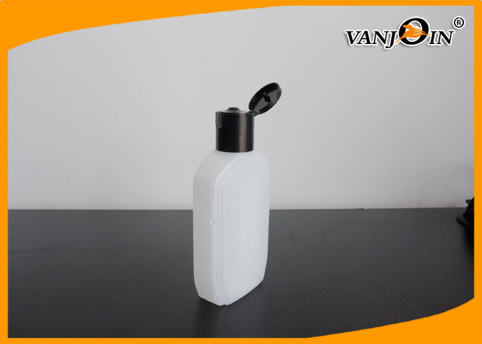 180ML Flat HDPE Hand Cream Cosmetic Bottle / Plastic Lotion Bottles With Flip Top Cap