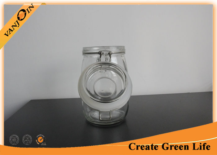 Flint 1000ml Kitchen Glass Storage Jars with Clamp Lids , Glass Jars with Lids Wholesale