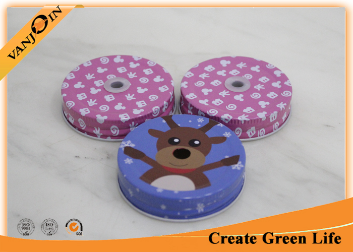 Promotion Painted Regular Mouth Bottle Lids With Hole 70mm Diameter