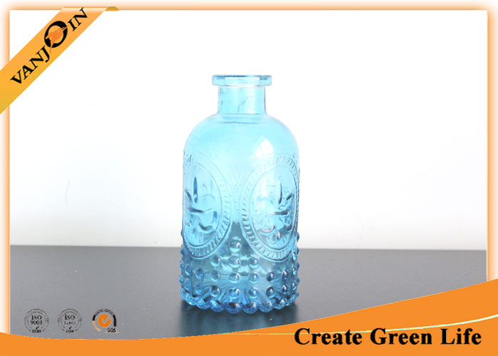 240ml Colored Glass Storage Jars with Lids , Fragrance Reed Diffuser Glass Bottles