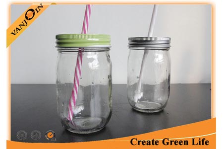 12oz 360ml Flint Eco Mason Glass Jars For Home Food Storage with Tin Cap 74mm Dia