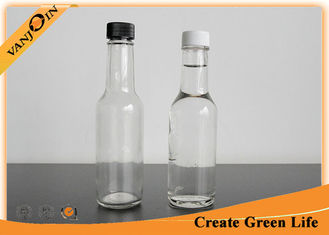 China Clear 5oz Woozy Glass Sauce Bottles With Orifice Reducer and Plastic Screw Cap supplier