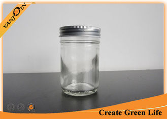China Flint Half Pint Glass Mason Jar For Preserving Food Or Beverage , Small Decorative Glass Jars supplier