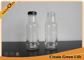 China Screwing Top 10oz Glass Sauce Bottles With Metal Lid , 300ml Small Packaging Bottles supplier