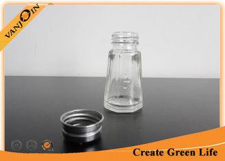 China 30ml Octagonal Glass Sauce Bottles With Stainless Steel Shaker , Small Glass Bottles and Jars supplier
