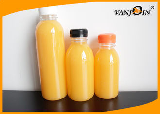 China 250ML Round PET Clear Food Grade Plastic Packaging Bottles for Juice  With Evident Cap supplier