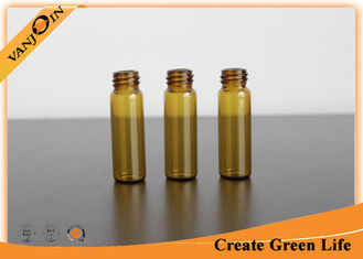 China 5ml Amber Glass Small Vials With Black Phenolic Cone Lined Screw-on Cap 45mm Height supplier
