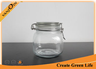 China 1 Liter Airtight Glass Storage Jars with Lids , Glass Jars with Glass Lids For Home Spice Storage supplier