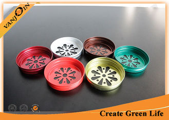 China Wholesale Colored 70mm Daisy Cut Lids For Mason Jar with Straw Hole , Multi Color supplier
