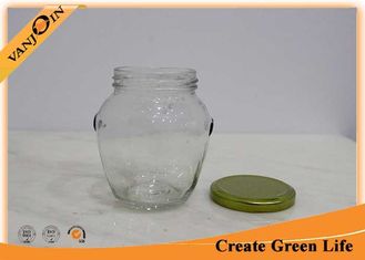 China Clear 314ml Orcio Glass Food Jars Gold Metal Twist Off Lid For Jam supplier
