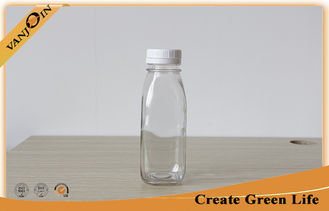 China 250ml French Square Glass Bottles With White Color Tamper Evident Screw Cap supplier