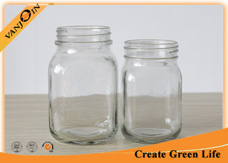 China Food Packing Square Shape 12oz 20oz Eco Mason Glass Jars With Lids supplier