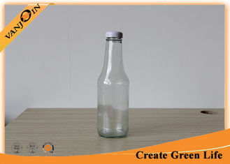 China Food Grade 350ml Clear Glass Sauce Bottles With Metal Twist Off Cap supplier