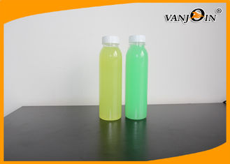 China Fresh Juice 350ml Round PET Plastic Bottle With White Tamper Proof Cap supplier