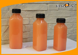 China 350ml 500ml Plastic French Square Juice Bottle For Cold Pressed Juice supplier