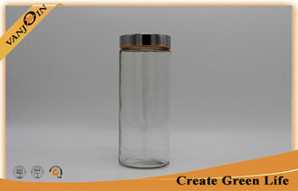 China 2000ml Clear glass kitchen storage jars Window Lid glass bottles and jars supplier