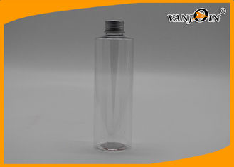 China 250ml Cylinder PET Cosmetic Bottles , 8oz Round clear plastic bottles for Shampoo supplier
