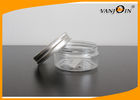 China Empty Round Transparent PET Plastic Cream Jars with Aluminum Caps120g , Custom Color factory