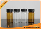 China 20ml Clear Or Amber Empty Small Glass Vials With Plastic Screw Cap , Brown Glass Bottles factory