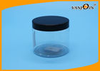 China 360ML Round Wide Mouth PET Plastic Food Jar Candy Jar With Black Lid factory