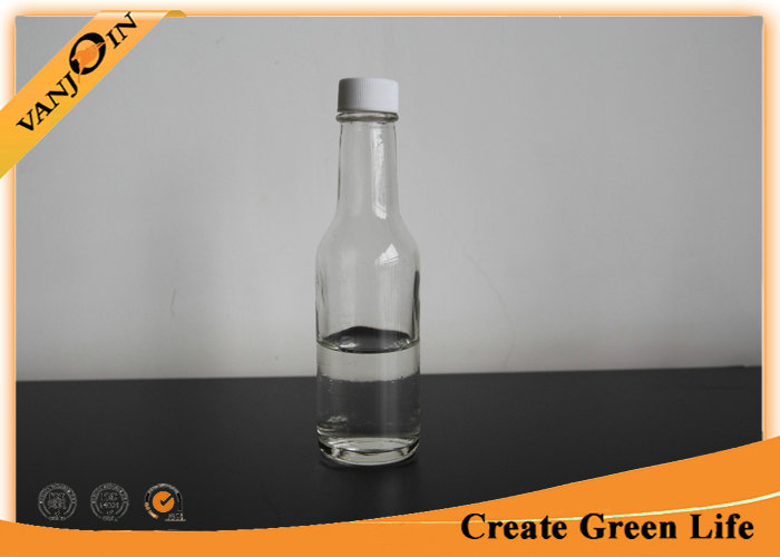 Clear 5oz Woozy Glass Sauce Bottles With Orifice Reducer and Plastic Screw Cap