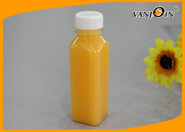 250ml Square Plastic Juice Bottles For Beverage Packaging , OEM Logo Printing PET Drink Bottles