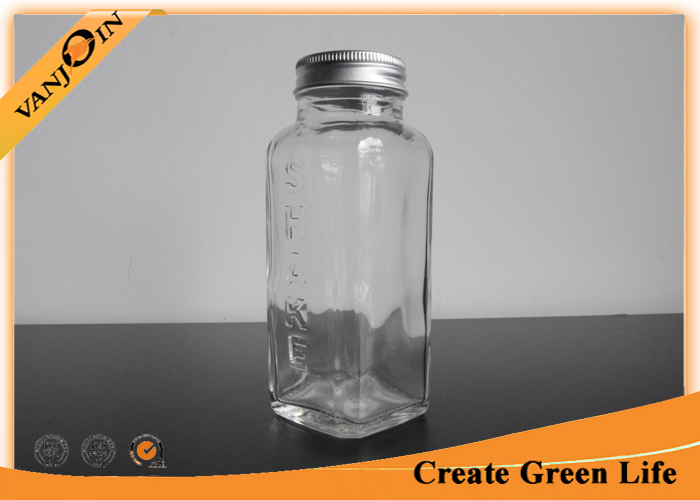 Custom 8oz French Square Glass Beverage Bottles With Aluminium Cap for Drinks