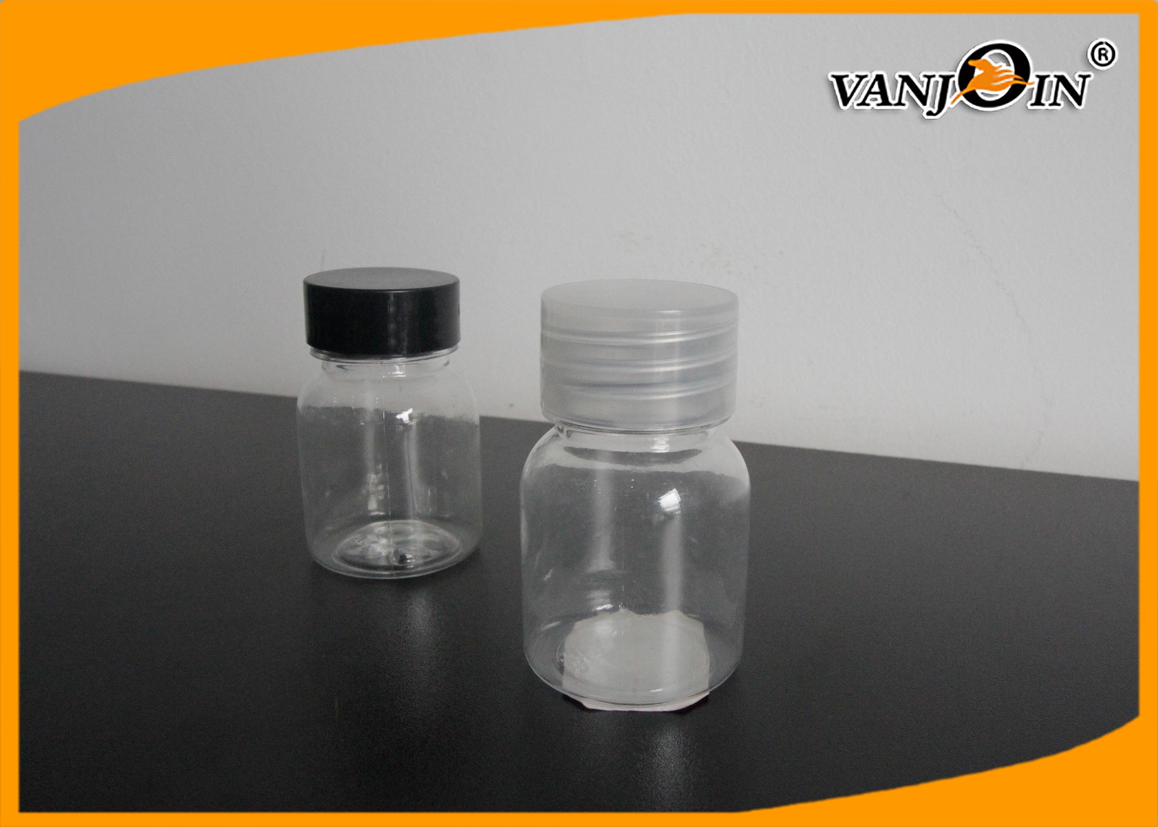 30ml Empty PET Cosmetic Bottles with Black Screw Cap Plastic Container Cosmetic Jars