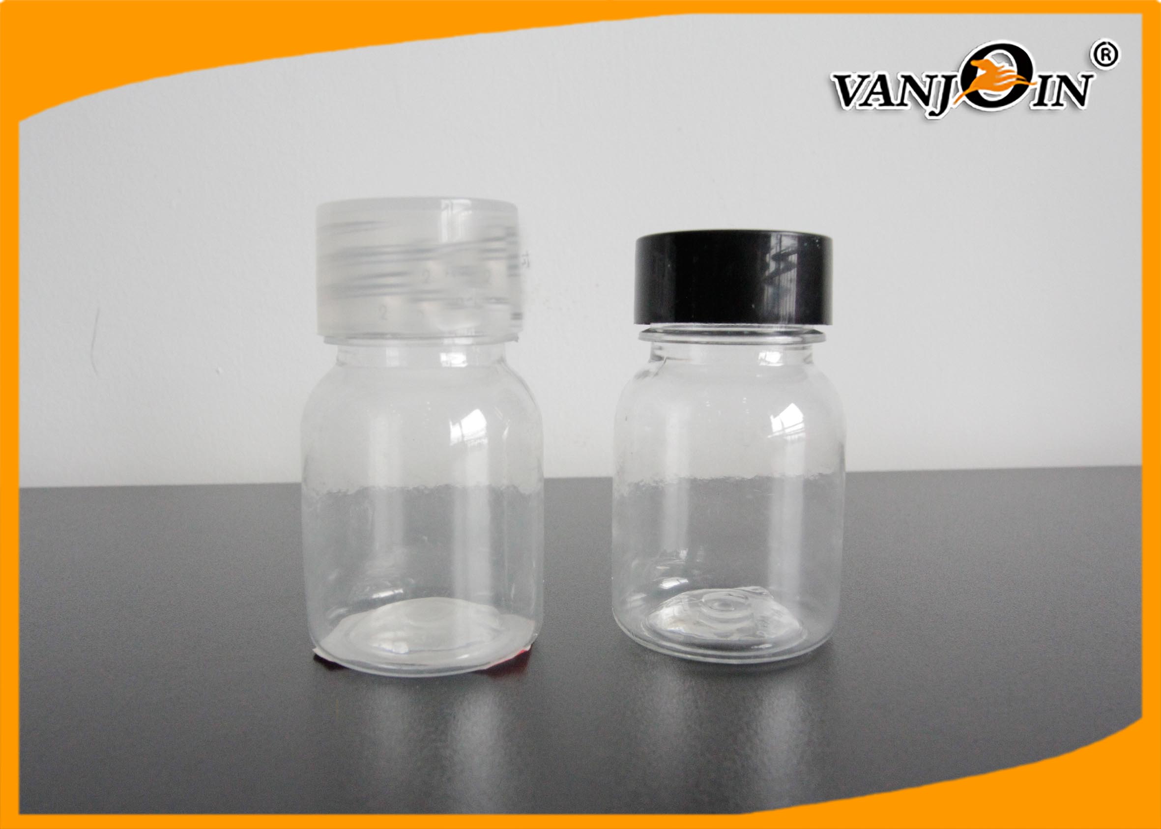 30ml Empty PET Cosmetic Bottles with Black Screw Cap Plastic Container Cosmetic Jars