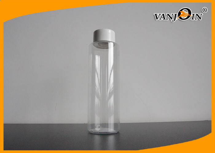 8OZ Cylinder Round Oil or Cream PET Cosmetic Bottles with Inner Plug and Screw Cap