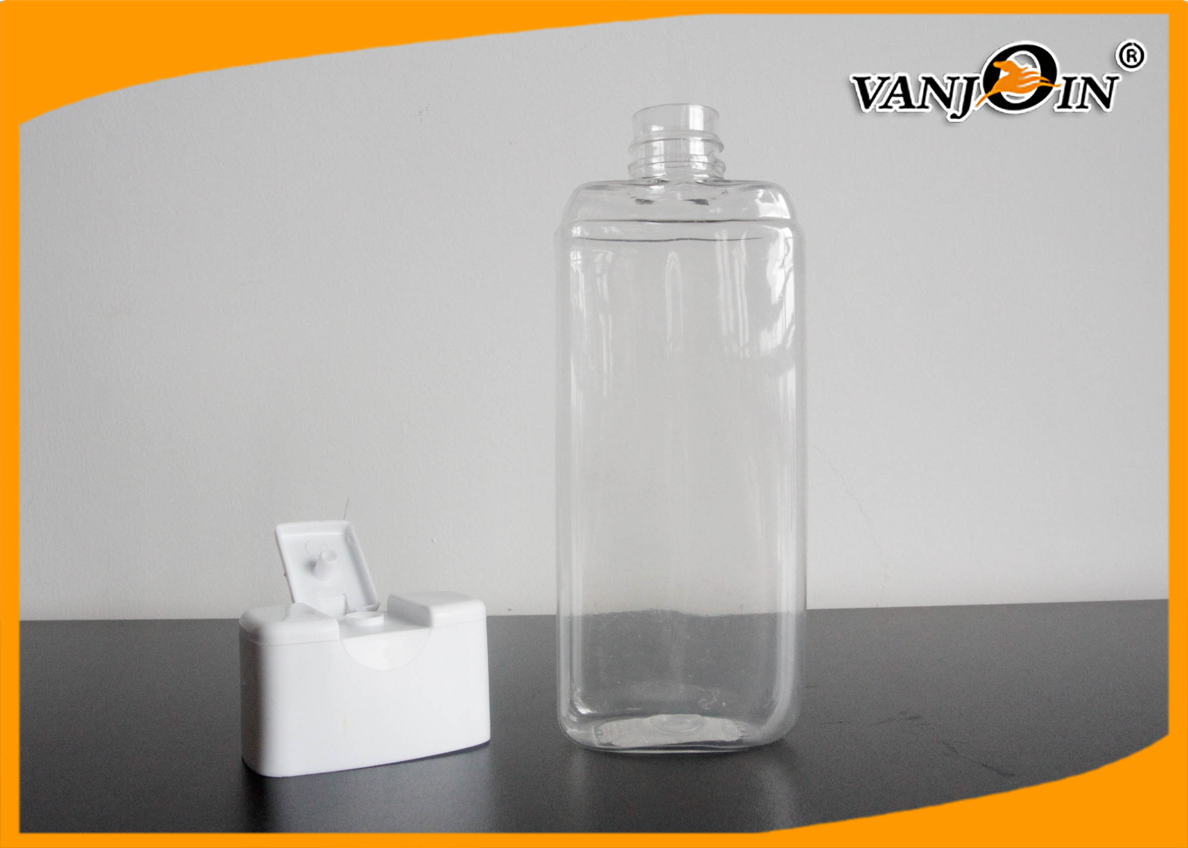 Empty Transparent 200ml PET Plastic Cosmetic Bottles and Jars Wholesale with Flip Cap