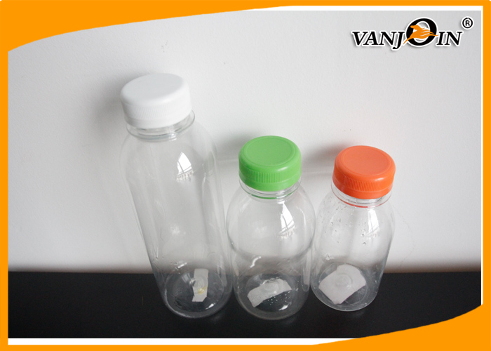 Round Small Empty Plastic Juice Bottles with Lids / Food Grade Plastic Soda Bottles