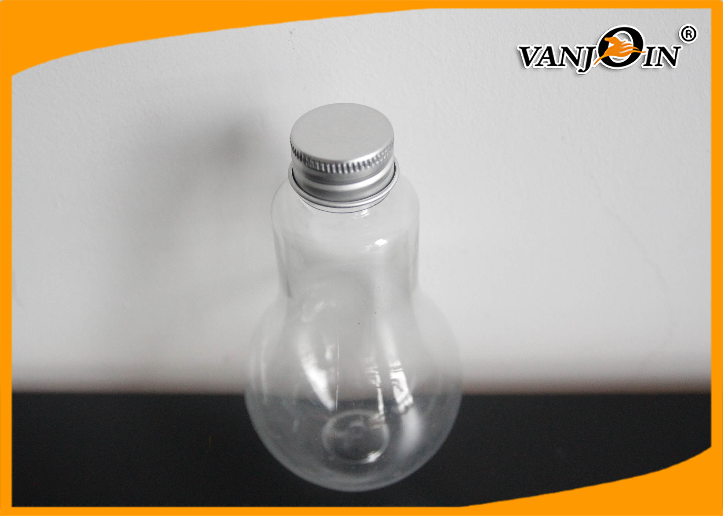 Empty Plastic Juice Bottles 200ml Bulb Shape PET BPA Free Water Bottles with Caps