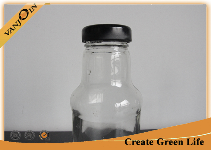 Screwing Top 10oz Glass Sauce Bottles With Metal Lid , 300ml Small Packaging Bottles