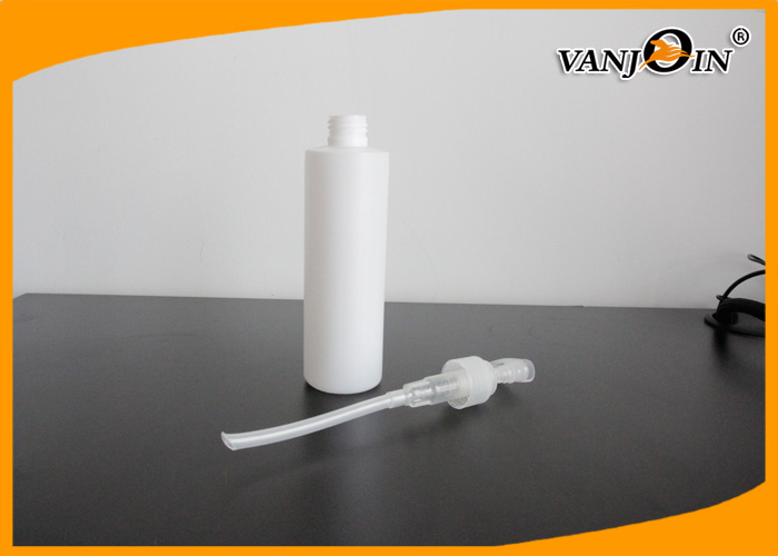 Cylinder Round 250ml HDPE Plastic Cosmetic Bottles with Lotion Pump Empty Plastic Bottle