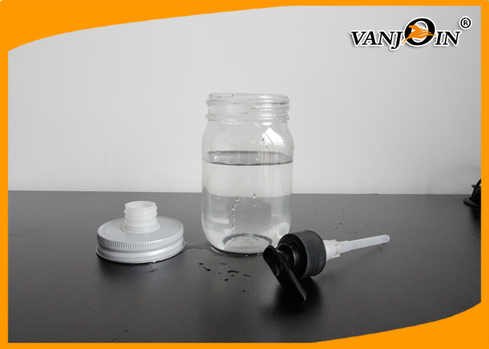 OEM Clear PET Plastic Food Jars with Aluminum Cover 500ml Wide Mouth Liquid Jar