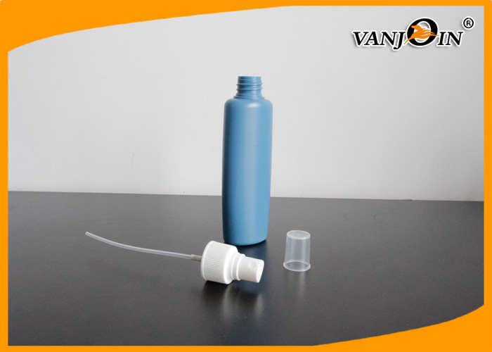 Blue HDPE Plastic Cosmetic Bottles with Pump Sprayer 100ml Plastic Bottle Packaging