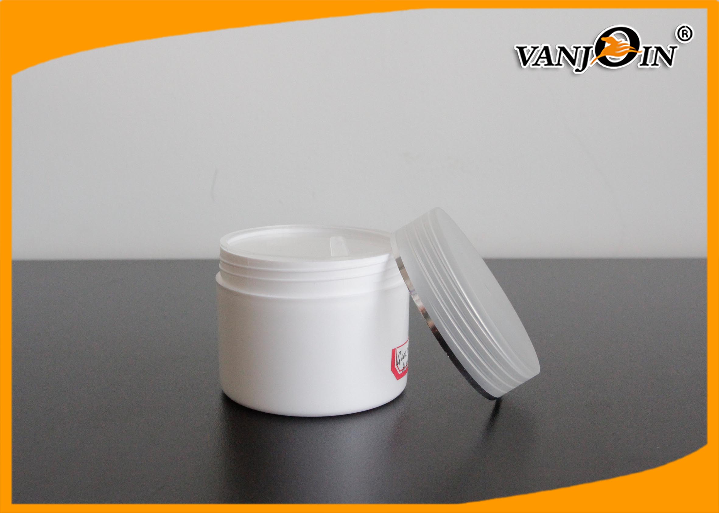 130ml White Double Wall Empty PE Plastic Cream Jar with Semi-transparent Lids