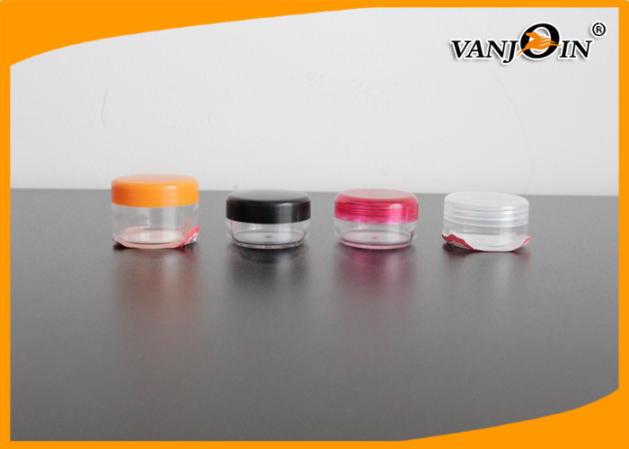 Small 7ML Clear Plastic Cream Jar with Cap , Small Plastic Jars with Lids Eco-friendly