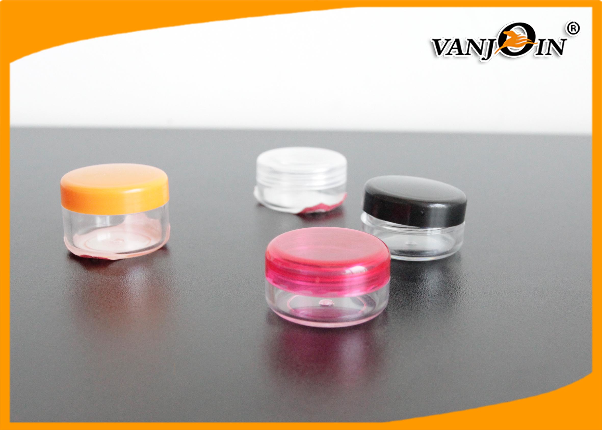 Round 5ml Clear Plastic Jars with Lids for Eye Cream Packaging , Small Plastic Jars