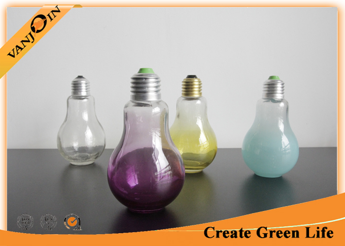 Color Painted Glass Bulb Bottles For Beverage , Milk , Juice 150ml Empty Glass Bottles