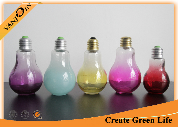 Color Painted Glass Bulb Bottles For Beverage , Milk , Juice 150ml Empty Glass Bottles