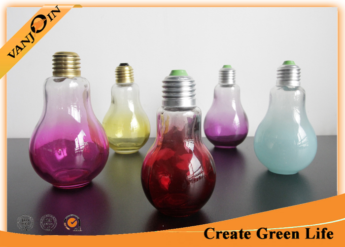 Color Painted Glass Bulb Bottles For Beverage , Milk , Juice 150ml Empty Glass Bottles