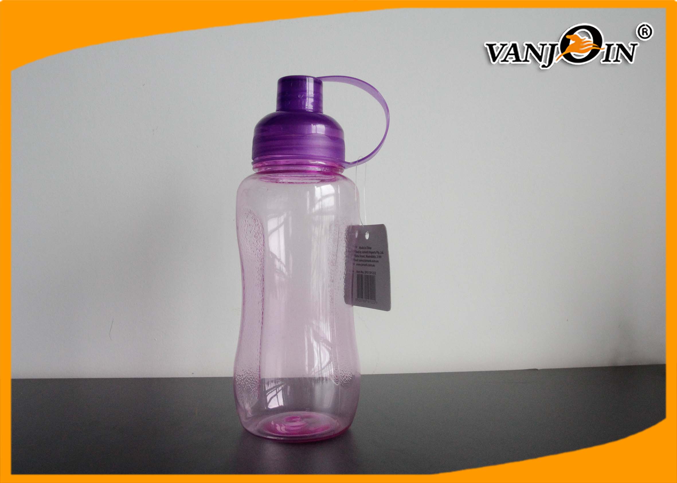 BPA Free 550ml Purple Empty Plastic Drink Bottles with Caps , Sports Drinking Bottles
