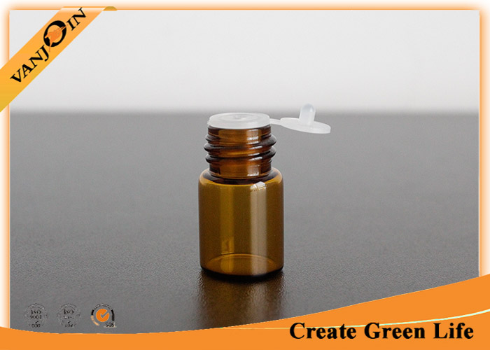 Custom 2ml Amber Glass Vials Wholesale With Plastic Cap and Orifice Reducer