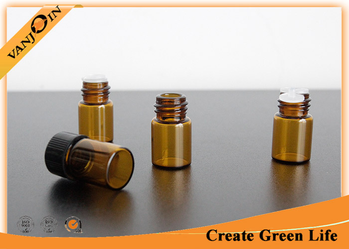 Custom 2ml Amber Glass Vials Wholesale With Plastic Cap and Orifice Reducer