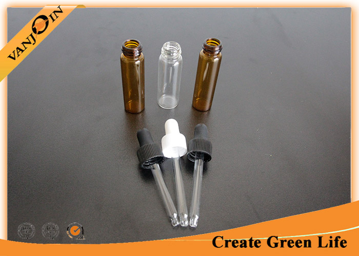 Mini 5ml Amber Small Glass Vials With Plastic Dropper Cap for Essential Oils