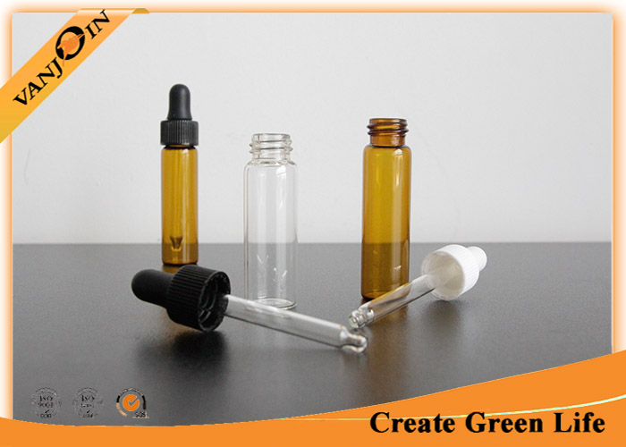 Mini 5ml Amber Small Glass Vials With Plastic Dropper Cap for Essential Oils